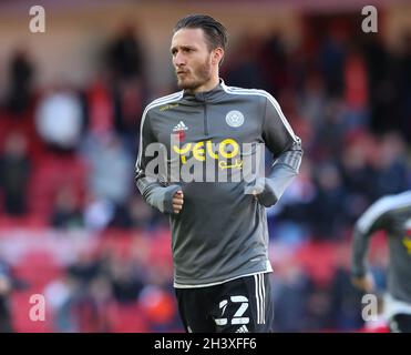 Sheffield, England, 30. Oktober 2021. Ben Davies von Sheffield Utd während des Sky Bet Championship-Spiels in der Bramall Lane, Sheffield. Bildnachweis sollte lauten: Simon Bellis/ Sportimage Stockfoto