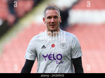 Sheffield, England, 30. Oktober 2021. Robin Olsen von Sheffield Utd beim Sky Bet Championship-Spiel in der Bramall Lane, Sheffield. Bildnachweis sollte lauten: Simon Bellis/ Sportimage Stockfoto