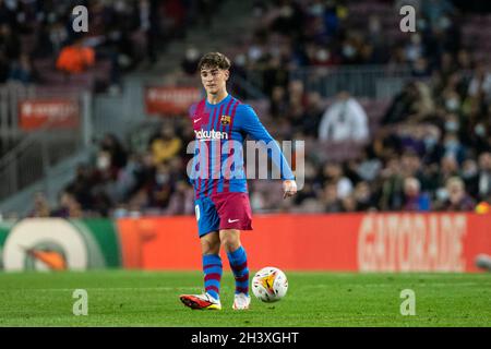 30. Oktober 2021; Nou Camp, Barcelona, Spanien: La Liga Football, FC Barcelona gegen Alaves: Pablo Martin Paez Gavira vom FC Barcelona. Stockfoto