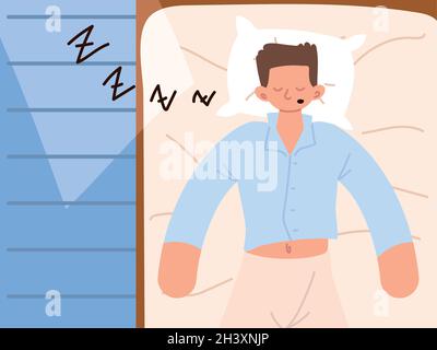 Männer schlafen friedlich Stock Vektor