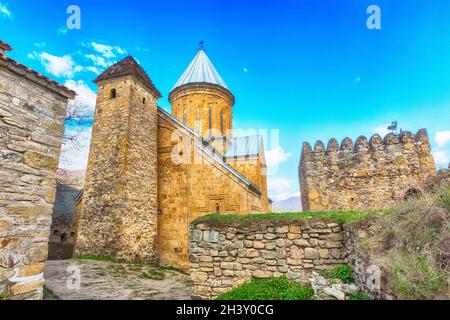 Ananuri Castle Complex am Aragvi River in Georgien Stockfoto