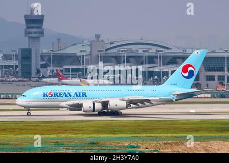 Koreanische Flugzeuge des Typs Airbus A380, Seoul Incheon Airport Stockfoto