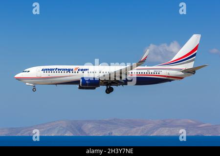 SmartWings Boeing 737-800 Flugzeuge Heraklion Airport, Kreta Stockfoto