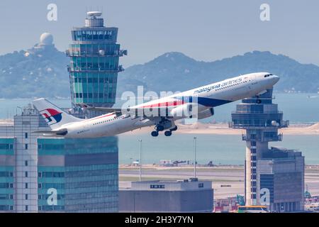 Malaysia Airlines Airbus A330-300 Aircraft Hong Kong Airport Stockfoto