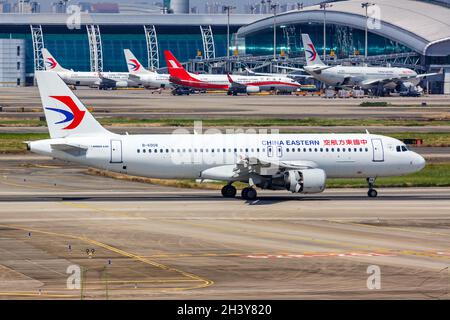 China Eastern Airlines Airbus A320-Flugzeuge Guangzhou Airport Stockfoto