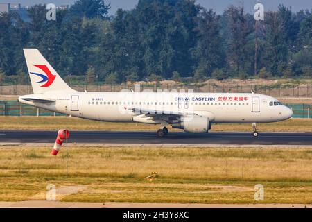 China Eastern Airlines Airbus A320-Flugzeuge Flughafen Peking Stockfoto