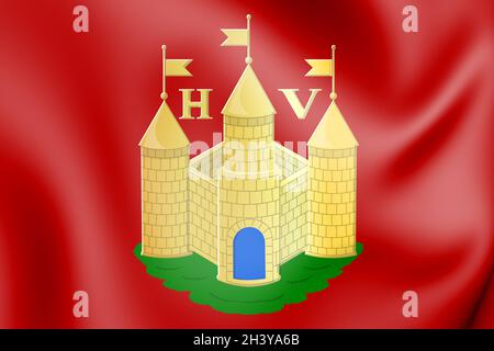 3D Huy Wappen (Provinz Lüttich), Belgien. 3D-Illustration. Stockfoto