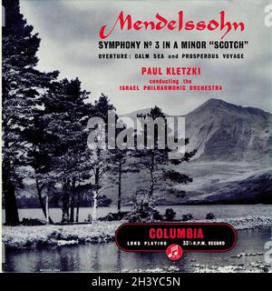 Mendelssohn Symphony 3 â€¢ Calm Sea & Prosperous Voyage - Kletzki Columbia UK 1 - Klassische Musik Vintage Vinyl Schallplatte Stockfoto