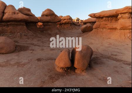 Hoodoos im Goblin Valley State Park in Utah Stockfoto