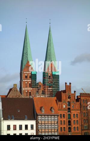 St. Marienkirche in Lübeck Stockfoto