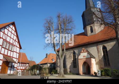 Gotische Stadtkirche in Schlitz Hessen Stockfoto