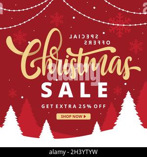 weihnachten Verkauf flache Vektor-Design-Illustration Stock Vektor
