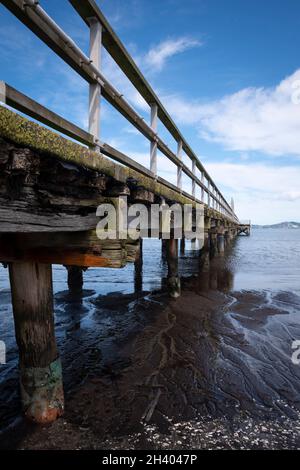 Petone Wharf, Hafen von Wellington, Nordinsel, Neuseeland Stockfoto