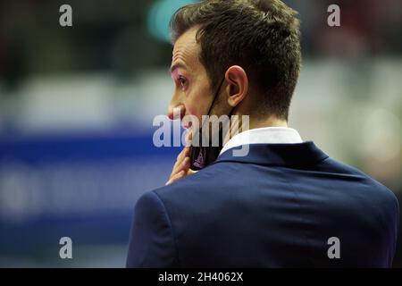 DANIELE SANTARELLI (Cheftrainer Imoco Conegliano) während des Spiels Vero Volley Monza gegen Imoco Volley Conegliano, Volleyball Italienische Serie A1 Frauen in Monza (MB), Italien, Oktober 30 2021 Stockfoto