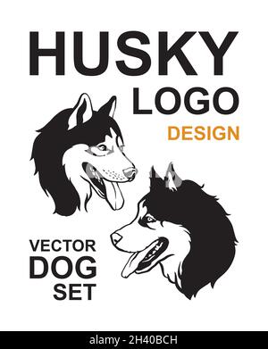 Wolf-Tattoo. Hundecharakter Kollektion. Vector Hundekollektion. Stock Vektor