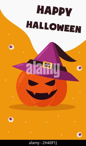 Halloween bunte helle Web-Banner Gratulation - Vektor Stockfoto