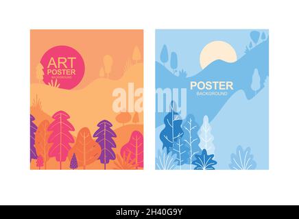 Frohe und helle Weihnachten, frohe Feiertage, glückliches neues Jahr Grußkarten-Set. Vector Winterurlaub Hintergründe mit Handschriftzug kalligraphisch, ch Stock Vektor