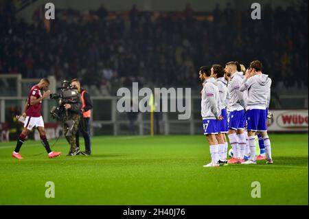 Turin, Italien. Oktober 2021. Sampdorias Team während des Serie-A-Spiels zwischen dem FC Turin und UC Sampdoria am 30. Oktober 2021 im Stadio Grande Torino in Turin, Italien. Bild nach Kredit: Antonio Polia/Alamy Live News Stockfoto