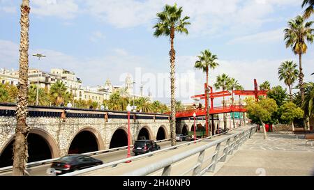 Ronda del Litoral an der Promenade von Barcelona, Katalonien, Spanien, Europa Stockfoto