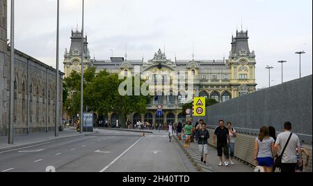 Bau des Hafens von Barcelona, Katalonien, Spanien, Europa Stockfoto