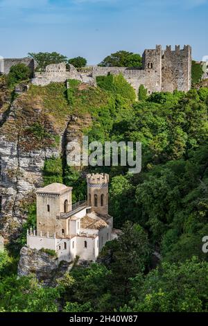 Schloss Venus und Torretta Pepoli in Erice Stockfoto