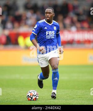 Boubakary Soumare von Leicester City während des Spiels im Brentford Community Stadium. Picture : Mark Pain / Alamy Stockfoto