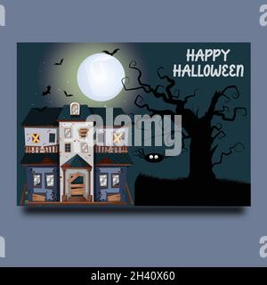 Fröhliches Halloween-Kartendesign Stock Vektor