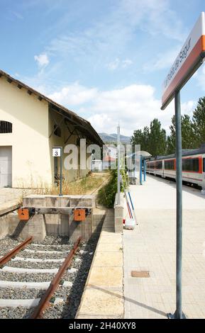 Bahnhof La Pobla de Segur in Lleida, Katalonien, Spanien, Europa Stockfoto