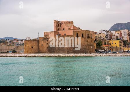 Schloss Castellammare del Golfo Stockfoto