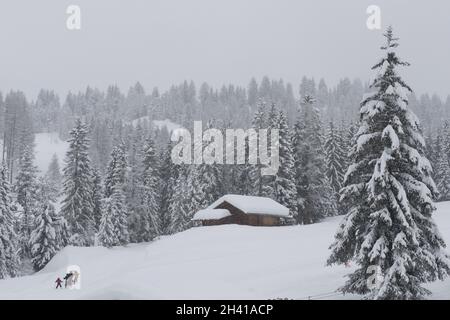 Chalet im Fassatal Stockfoto