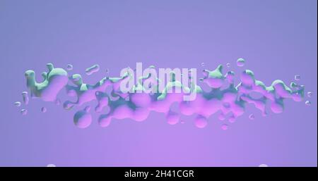 3d Render lila rosa abstrakten Hintergrund fließende flüssige Tropfen für Design, einfache moderne Design-Hintergrund Stockfoto