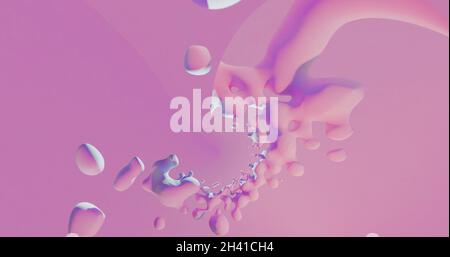 3d Render lila rosa abstrakten Hintergrund fließende flüssige Tropfen für Design, einfache moderne Design-Hintergrund Stockfoto