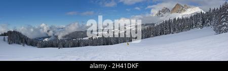 Winterlandschaft in den Dolomiten Stockfoto