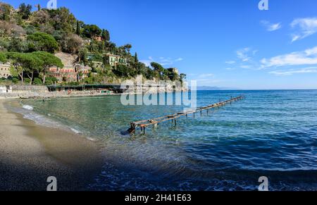 Der Strand von Paraggi Stockfoto