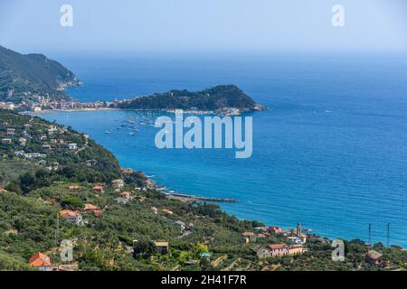 Panorama des Vorgebirges von Sestri Levante Stockfoto