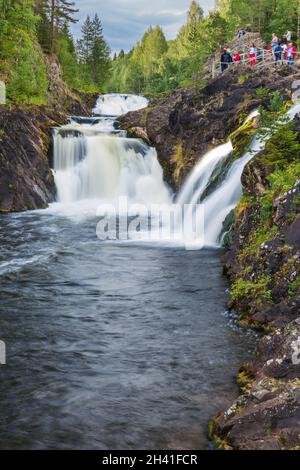 Kivach Wasserfall in Karelien Russland Stockfoto