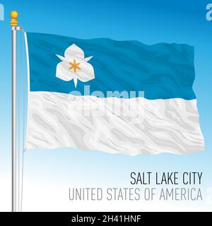 Salt Lake City Flagge, Utah, USA, Vektorgrafik Stock Vektor