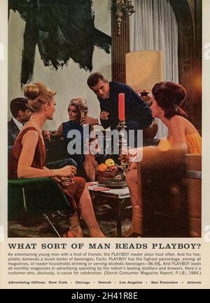 Juni 1965 'Playboy' Magazine Werbung, USA Stockfoto