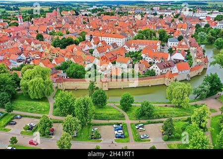 Luftaufnahme von WeiÃŸenburg bei gutem Wetter Stockfoto