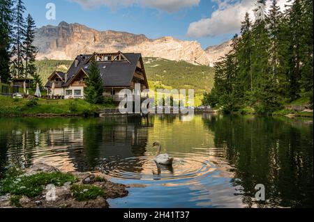 Lech da Sompunt im Gadertal Stockfoto