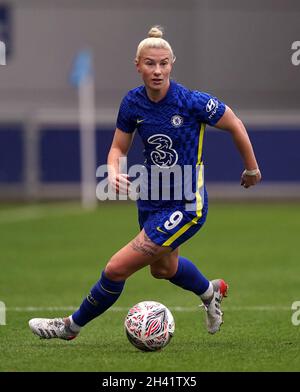 Chelseas Bethany England beim Halbfinale des Vitality Women's FA Cup im Academy Stadium, Manchester. Bilddatum: Sonntag, 31. Oktober 2021. Stockfoto