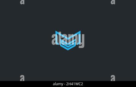 BUCHSTABEN MS-LOGO-DESIGN MIT NEGATIVEM PLATZEFFEKT FÜR DIE ILLUSTRATION Stock Vektor