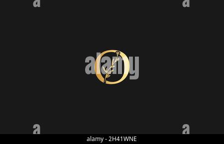 BUCHSTABE O-LOGO MIT BLUMENSYMBOL ZUR ILLUSTRATION Stock Vektor