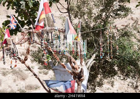 Souvenirstand, das kleinste Hotel der Welt, Ash Shubak, Jordanien, Naher Osten Stockfoto