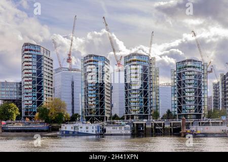 Riverlight Quay Wohnanlage, Nine Elms, London, Großbritannien Stockfoto