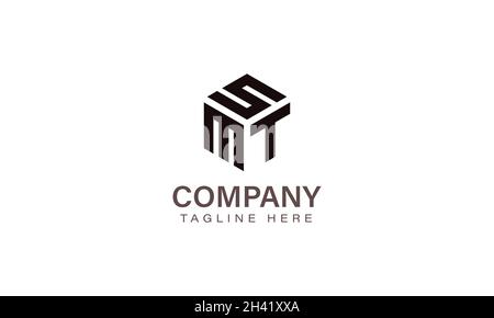 SMT-Logo mit Buchstaben, Logo mit drei Buchstaben, sechseckige Vektorgrafik-Symbolvorlage mit Alphabet S M T Stock Vektor