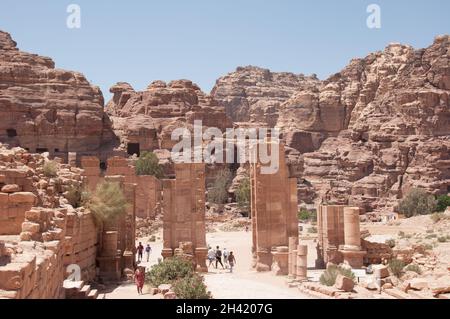 Das Temenser Tor, Petra, Jordanien, Naher Osten Stockfoto