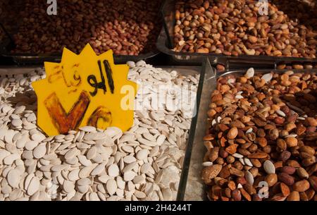 Getrocknete Früchte, Zentralmarkt, Amman, Jordanien, Naher Osten Stockfoto