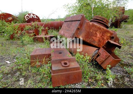 August 2021 - Rusty Industrial Dereliction in South Wales Stockfoto