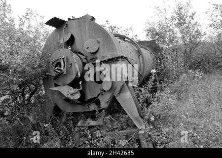 August 2021 - Rusty Industrial Dereliction in South Wales Stockfoto